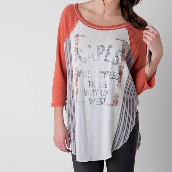 WE THE FREE x Free People Pretty Melody Oversized Slouchy Tunic Raglan Top Sz M - Picture 1 of 14